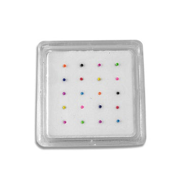 Silver Nose Stud Color Ball 925 Sterling Silver-2mm (20 Nose Studs in a Box)